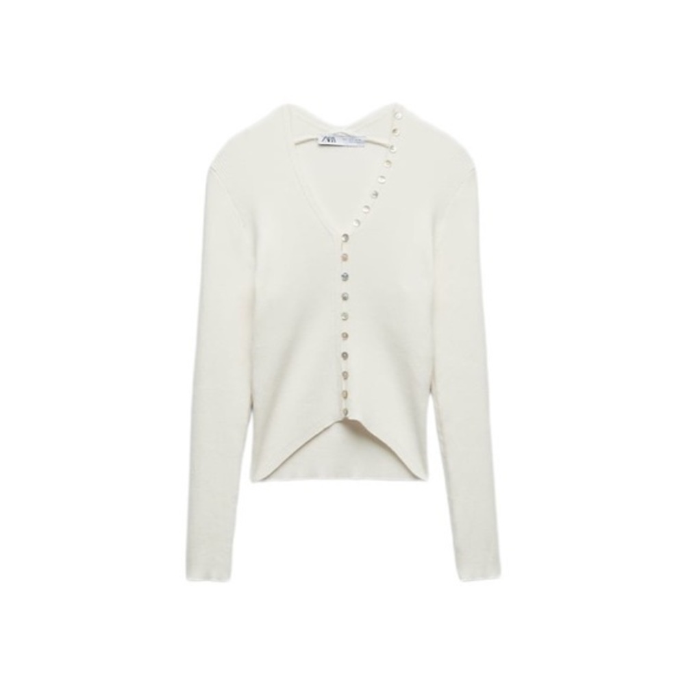 Zara Knit Button-Up Top